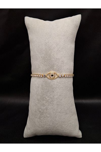 Han Ticarethane Stoned Eye Model Waterway Steel Bracelet