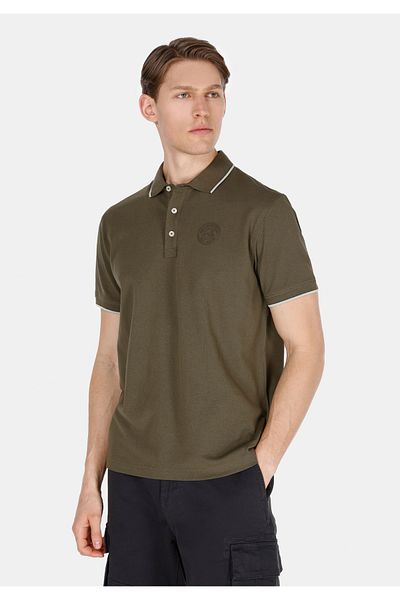 Colin's Regular Fit Polo Neck Plain Men's Green Short Sleeve T-Shirt