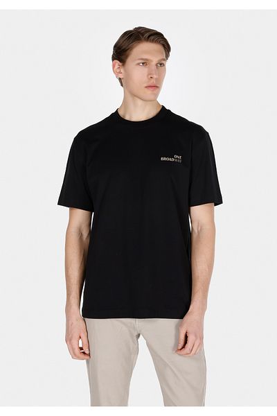 Colin's Comfort Fit Round Neck Plain Men's Black Short Sleeve T-Shirt