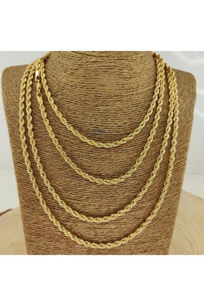 barisiva gold Altın Kaplama 22 Ayar Zincir Kolye Burma 6 Mm 2 metre