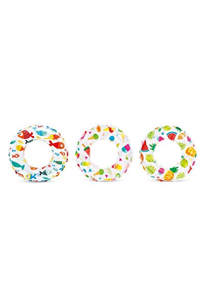 MAİN SHOP إن텍س 6-10 سنوات 61 سم حمام سباحة قابل للنفخ على شكل سمكة وعوامة سباحة بحرية للأطفال M-59241