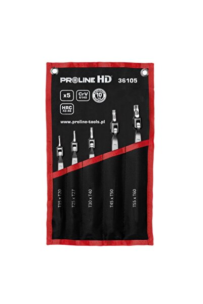 PROLINE Set Chei Cu Torxuri Flexibile Cr-Va Hd T15-T60 - 5P.