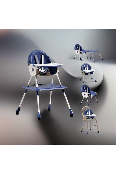 Yelajoy 6 in 1 High Chairs for Babies and Toddlers,with Foot Rest,Double Removable Tray, Adjustable Height