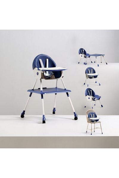 Yelajoy 6 in 1 High Chairs for Babies and Toddlers,with Foot Rest,Double Removable Tray, Adjustable Height