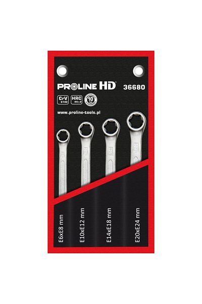 PROLINE Torx Cr-Va Hd Ring Wrench Set E6-E24 - 4P.