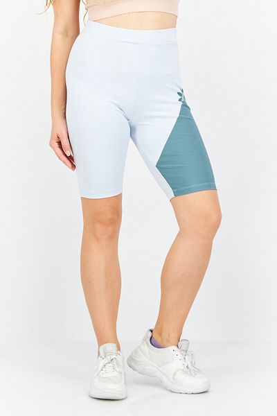 adidas Women Sports Fit Sliced Trefoil Short Tight, Light Blue
