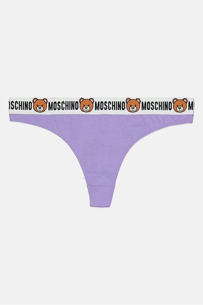 Moschino Women 2 Pieces Brand Logo Thong, Purple
