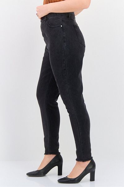 Tinseltown Women Plus Size Washed Denim Jeans, Black