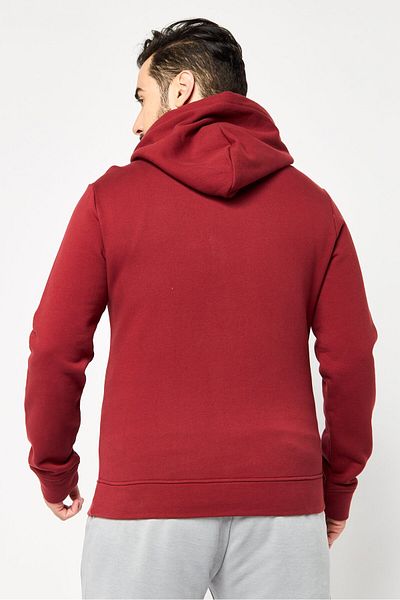 Emporio Armani Men Embroidered Long Sleeves Hoodies, Maroon