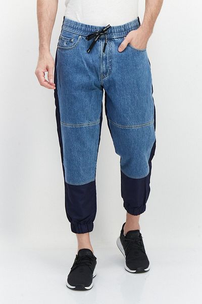 Calvin Klein Jeans Men Regular Fit Two Tone Jogger Pants, Blue