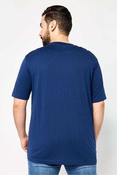 John Richmond Men Crew Neck Short Sleeves Brand Logo T-Shirt, Dark Blue