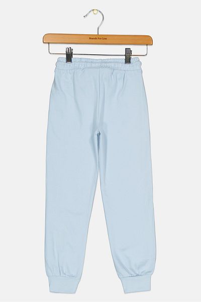 Looney Tunes Kids Girl Drawstring Graphic Print Jogger Pants, Sky Blue