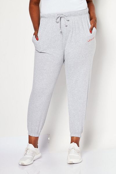 Levi's Women Plus Size Drawstring Brand Logo Jogger Pants, Grey