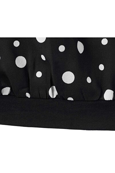 Tchibo Women Round Neck Polka Dots Short Sleeve, Black/White