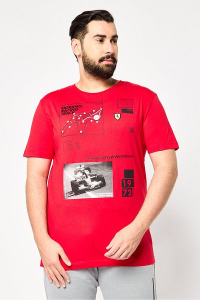 Scuderia Ferrari Men Sportswear Fit Short Sleeve Outdoor T-Shirt, Red