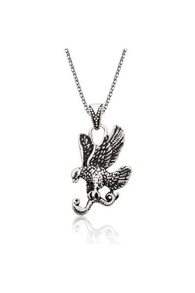 norsary Silver Eagle Men's Necklace