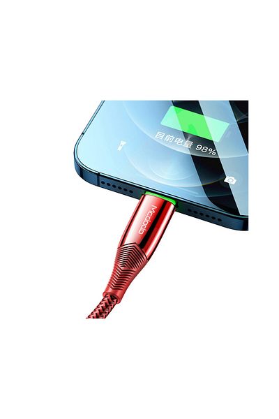 Mcdodo Cablu Type-C la Lightning Shark Series Red (PD, 1.2m, 20W, oprire automata)