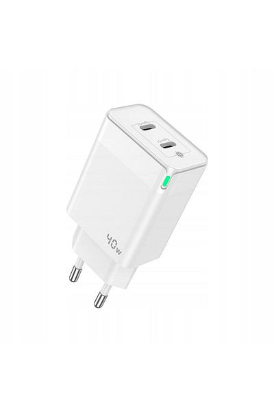 PRESTICO F16 2 X Usb-c, Pd, Fast Charge, 40w White Power Adapter