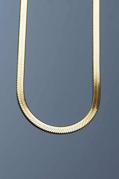 Rua Jewelry Çelik Italyan Yassı Balıksırtı Kolye 3 Mm Altın Renk | Kararmaz , Unisex , 2 Yıl Garantili