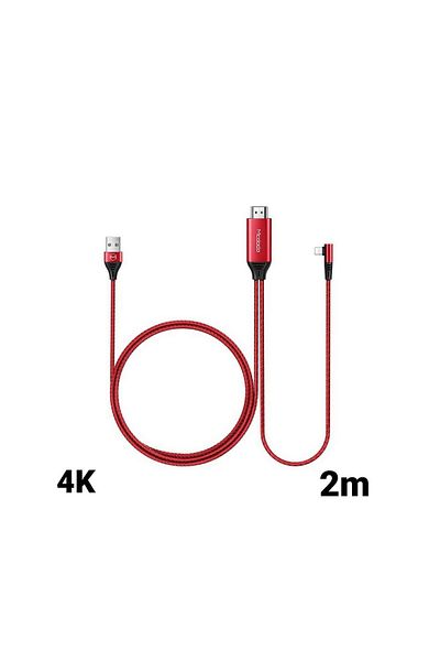 Mcdodo Cable Hdmi To Lightning And Usb Plug&play Red 2m