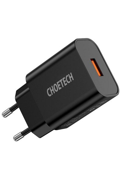 CHOETECH Incarcator Retea Mains Quick Charge USB-A,18W EU, 3.0A, Negru