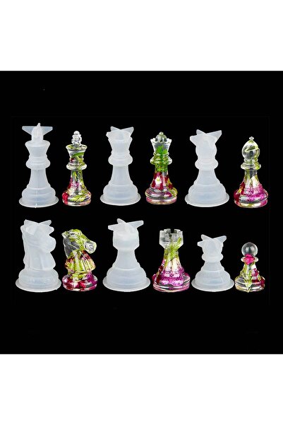 Eminonutoptanci Epoksi Reçine Silikon Kalıp Üç Boyutlu Satranç Taşları Kalıbı...