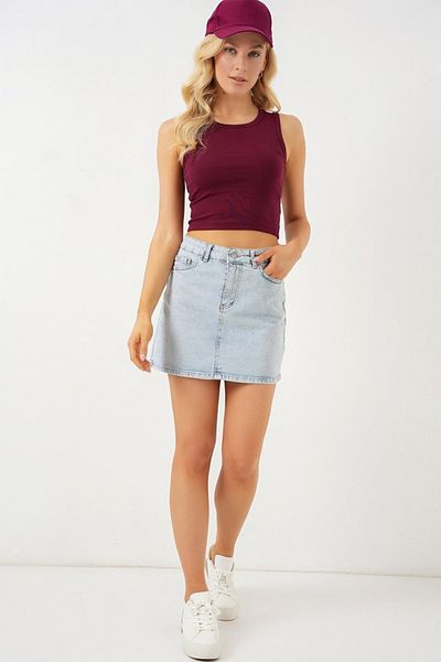 Kokosh moda Mini Denim Skirt 8049 - Blue