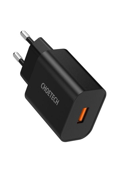 CHOETECH Incarcator Retea Mains Quick Charge USB-A,18W EU, 3.0A, Negru