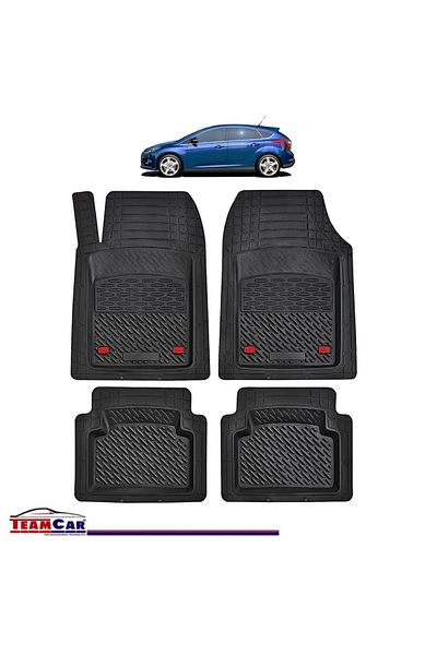 TEAMCAR ® Car Mats Tray Type Compatible Ford Focus Mk3 Hatchback 5 Doors (2011–2018)