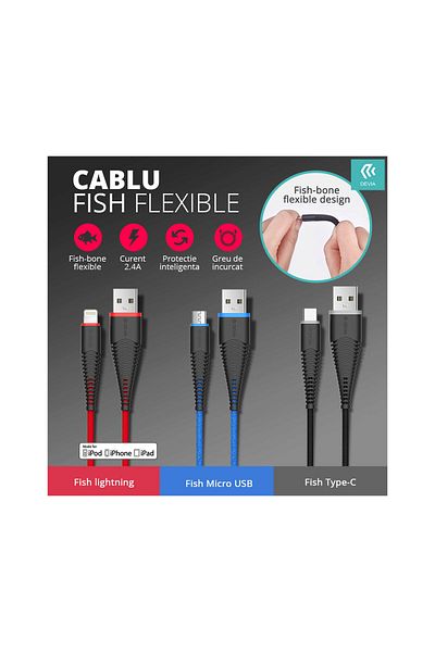 Devia Mfi Lightning Cable Fish Red
