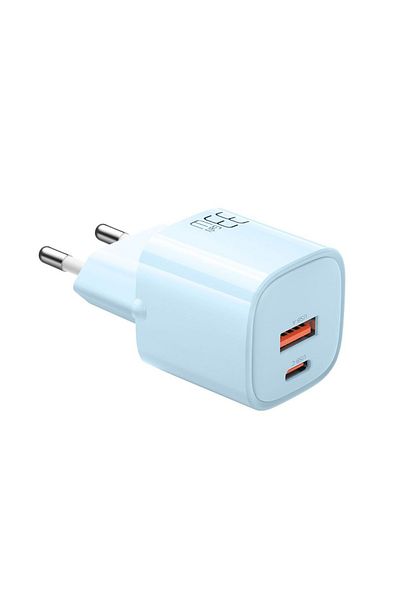Mcdodo Dual Port USB-A and Type-C Nano Series GaN Fast Charging PD Charger, 33W, Blue