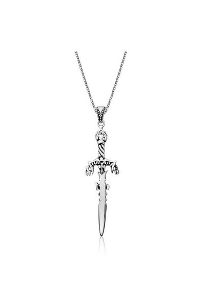 norsary Silver Sword Men's Necklace