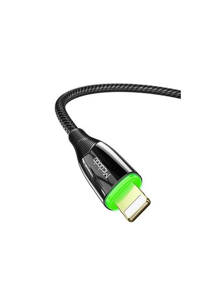 Mcdodo Cablu Type-C la Lightning Shark Series Black (PD, 1.2m, 20W, oprire automata)