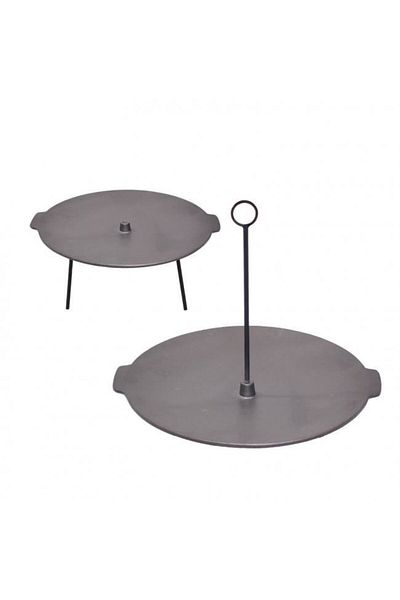 Perfect Home Disc Pentru Gratar, Fonta, 2 Functii, Cu Picioare Si Agatator, 44x23.5 Cm,