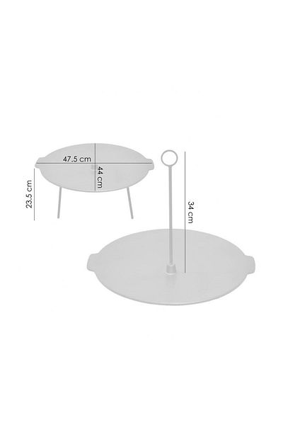 Perfect Home Disc Pentru Gratar, Fonta, 2 Functii, Cu Picioare Si Agatator, 44x23.5 Cm,
