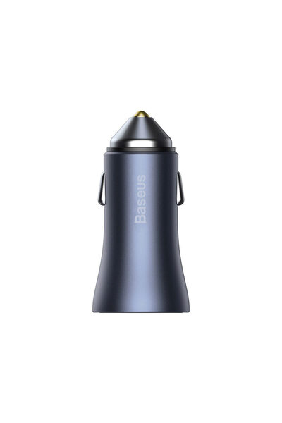 Baseus Incarcator Auto USB si Type-C Golden Contactor Pro Dual Quick Charger Dark Gray