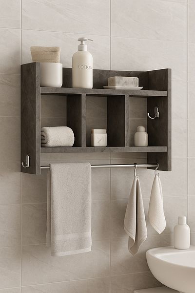 mokaparkavm Redbud Multi-Purpose Bathroom Shelf Functional Design Hanger Organizer