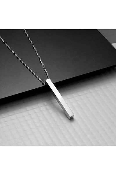 norsary Silver Men's Bar Necklace