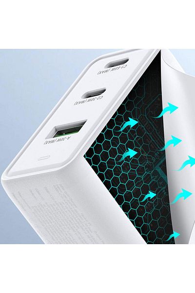 DUZZONA Incarcator Retea Gan Fast Charging Usb, 2x Type-c, 65w Alb