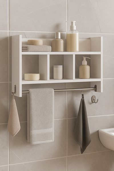 mokaparkavm Redbud Multi-Purpose Bathroom Shelf Functional Design Hanger Organizer
