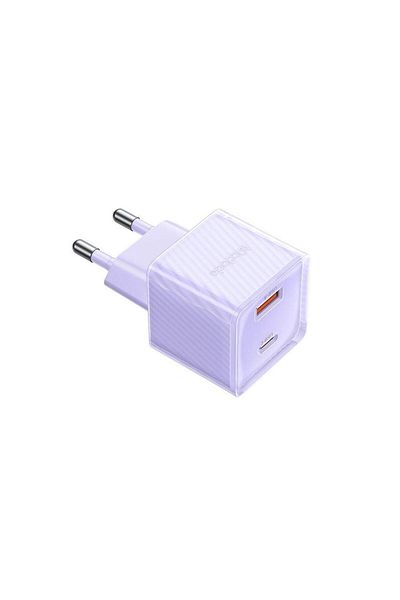 Mcdodo Dual Port Type-c And Usb-a Network Charger Dichromatic, Fast Charging Pd 33w, Purple