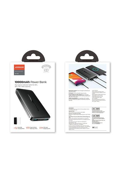 Joyroom External Battery 10000mAh, 2xUSB, Type-C, Micro-USB Black