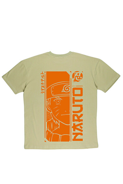 By Caspita Fashion Μπεζ μπλουζάκι Lenithra Naruto Anime με στάμπα Unisex Oversize