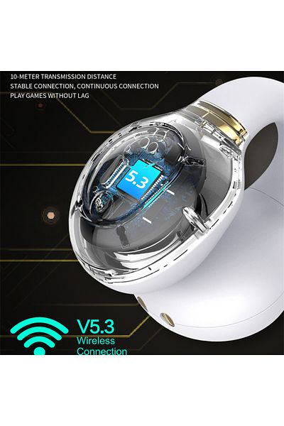 REDz Accessories Căști wireless cu clipsuri, KSC-1113, Bluetooth și TWS, autonomie de 5 ore, microfon, alb