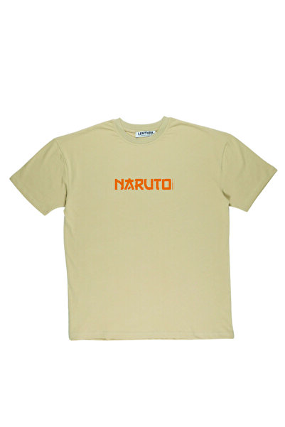 By Caspita Fashion Μπεζ μπλουζάκι Lenithra Naruto Anime με στάμπα Unisex Oversize