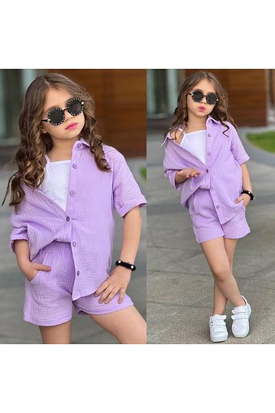 Elidabutik Muslin 3-Piece Lilac Set
