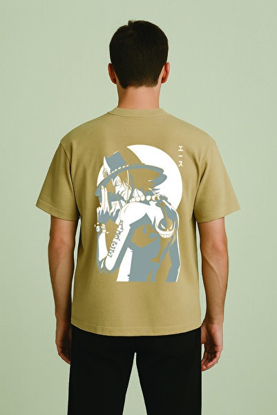 By Caspita Fashion Μπεζ μπλουζάκι Lenithra One Piece Luffy Anime με στάμπα Un...