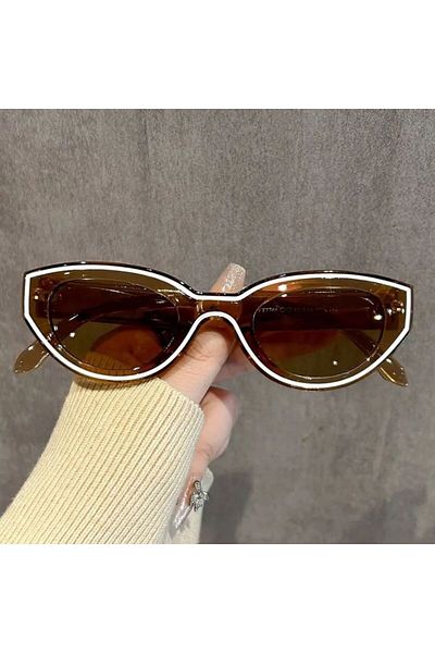 REDz Accessories Striped Sunglasses, Oval Lens, Fashion, UV400 Protection, Brown