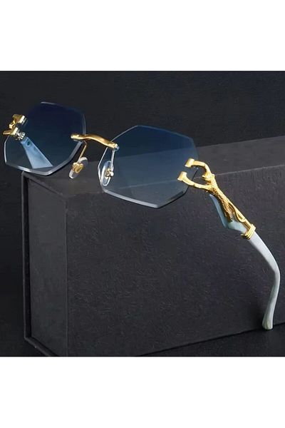 REDz Accessories Jaguar Sunglasses, Hexagonal Lenses, Fashion, UV400 Protection, Blue