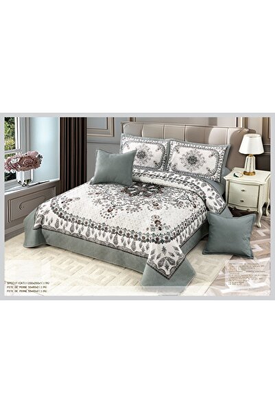 CHIRASO CHIRASO Duvet Cover Set, VELVET, 5 pieces, Duvet Cover 230x250 cm, Abstract print, white-gray